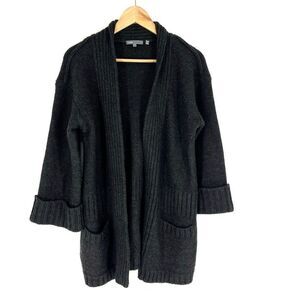 Vince Sweater Size Medium Womens Gray Alpaca Wool Open Front Cardigan Chunky Y2K
